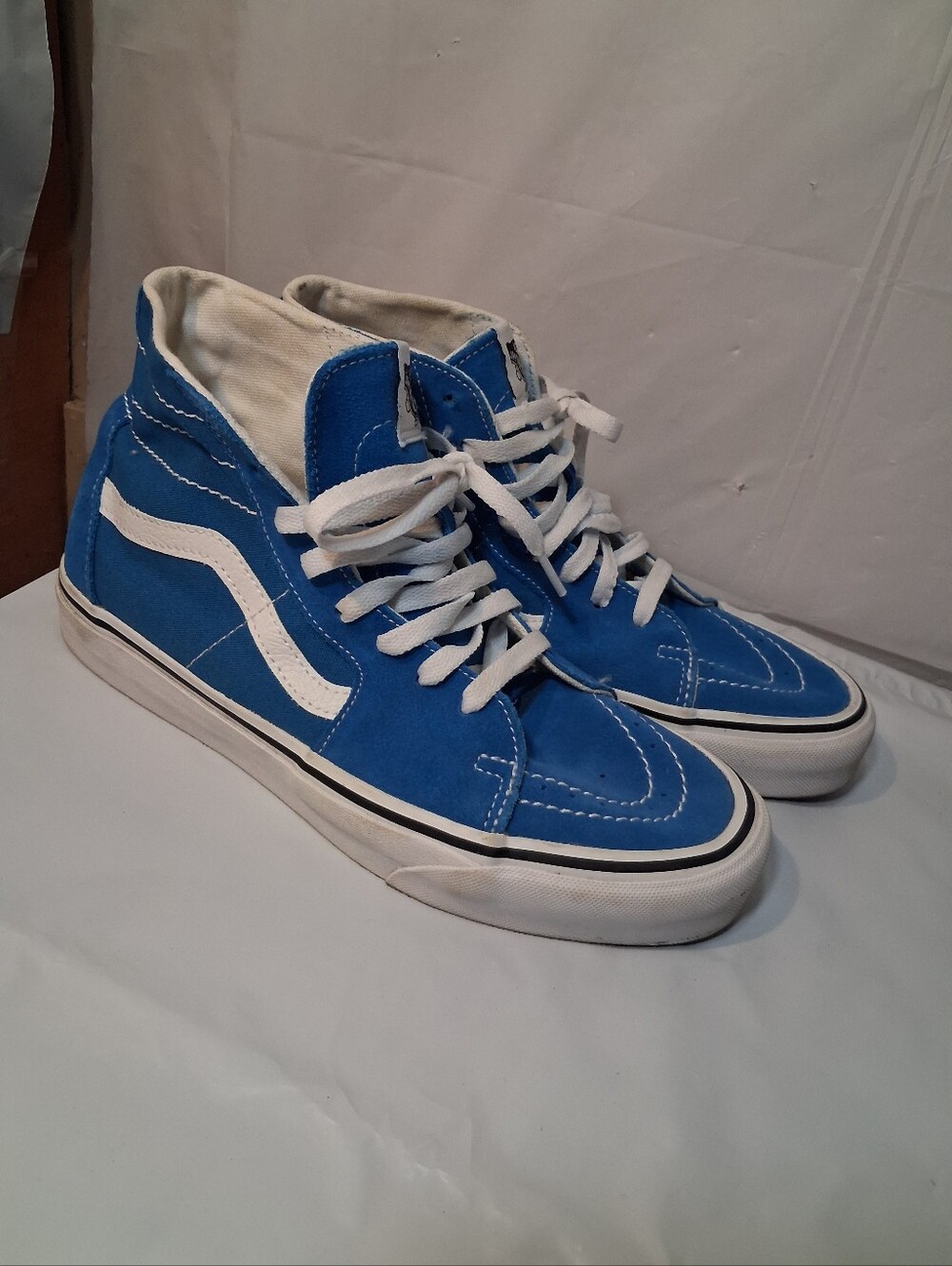 Vans Sk8-Hi Mens Size 8M Blue White Hi Top Skateboarding Shoes Scotchgard Skate
